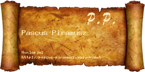 Pascus Piramusz névjegykártya